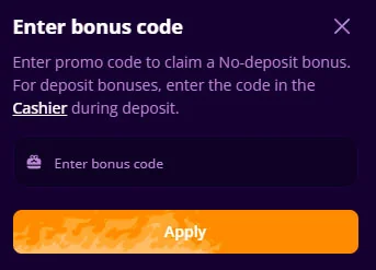 Bonuscode-Feld Fast One Casino
